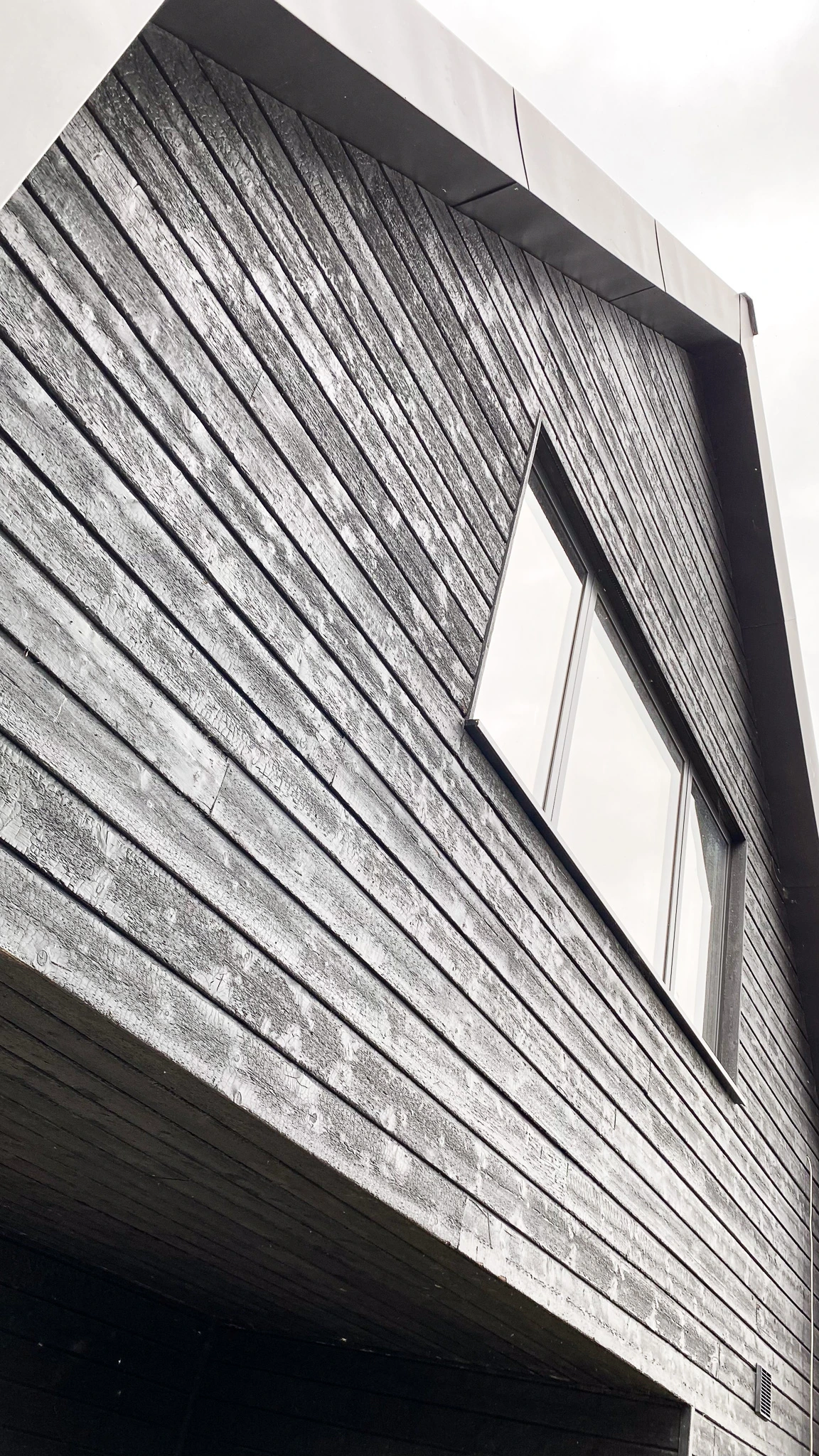 KAEN Carbon charred larch exterior cladding at Contemporary Retreat in the Tranquil British Countryside, Cambridgeshire, UK
